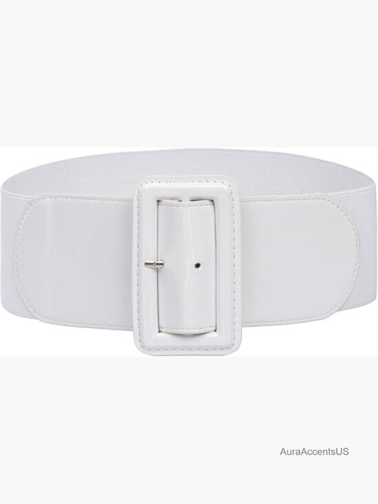 3 Inch Wide Stretchy Elastic Waist Belt Chunky Buckle Cinch main image 5